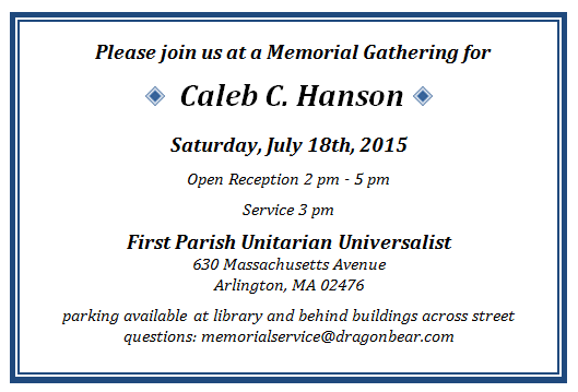 Memorial Service for Master Kali, July 18, 2015 in Arlington MA