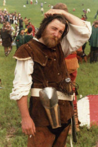 Edward in armor on the field at Pennsic