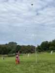 Lady Annie shoots the popinjay or qabac - Pennsic 50 Period Shoot